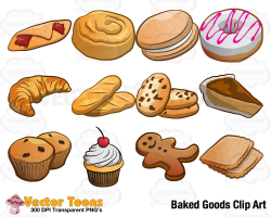 Baked Goods Clip Art, Digital Clipart, Digital Graphics from ...