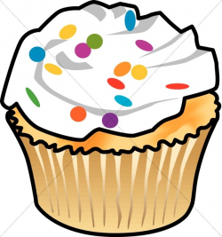 Cupcake and Colorful Frosting | Church Food Clipart