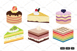 12 Delicious Cake Vector ~ Objects ~ Creative Market