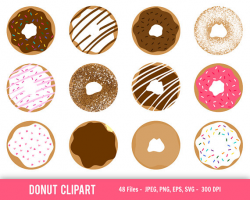 Donut clipart, Doughnut clipart, Cute donut shapes, Instant download ...