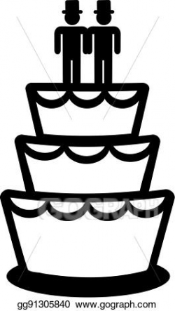 Vector Art - Gay wedding cake. Clipart Drawing gg91305840 - GoGraph