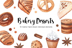 Marker Bakery Goods Drawing ~ Illustrations ~ Creative Market