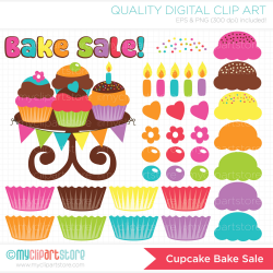 Clipart Bake Sale / Birthday make your own Cupcakes