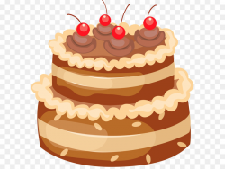 Birthday cake Wedding cake Clip art - Chocolate Cake with Cherries ...