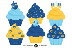 50% OFF SALE! Hanukkah Clip Art, Cupcakes Clipart, Holiday ...