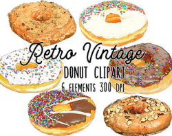 Retro vintage pastry clipart baked goods clipart collection