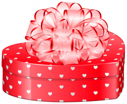 Valentines Day Heart Gift Box with Bow PNG Clipart Picture ...