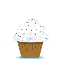 vanilla Cupcake with sprinkles-Clipart. $1.25, via Etsy. | Sprinkles ...