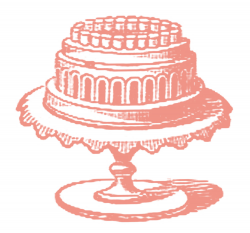 Free Vintage Images - Cake on Cake Plate - The Graphics Fairy