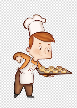 Man holding tray of bread illustration, Bakery Cafe Pastry ...