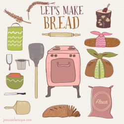 Cooking clipart, cooking utensils, baking, bread making, cooking ...