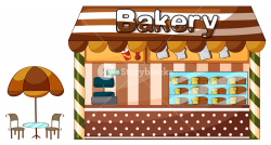 illustration of a bakery shop on a white background Royalty-Free ...