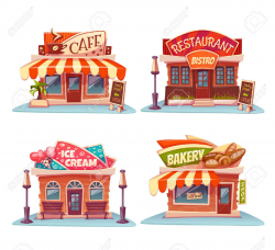 Shop clipart cafe building - Pencil and in color shop clipart cafe ...