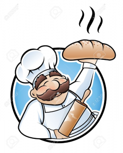 baker: Happy baker cartoon character presenting a freshly ...