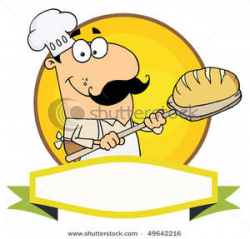 Cartoon Logo Mascot-Bread Baker Man - Clipart