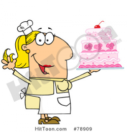Baker Clipart #78909: Caucasian Cartoon Cake Baker Woman by Hit Toon