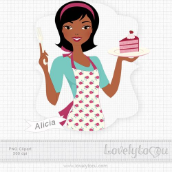 Baker girl with cake by Lovelytocu $4.50 Digital clip art ...