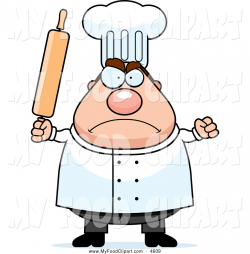 Food Clip Art of an Angry Culinary Chef Holding a Rolling Pin by ...
