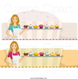 Cuisine Clipart of Female Cupcake Baker Website Banners by BNP ...