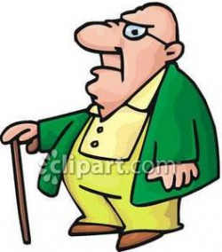 Fat Old Bald Man - Royalty Free Clipart Picture