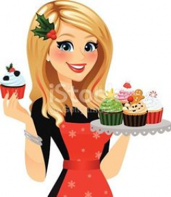 A festive baker with her freshly made holiday cupcakes! Single ...