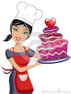 Illustration of a beautiful woman chef who showes something. All ...