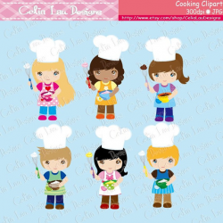 Cooking Clipart, Baking Clipart, Little Baker Cooking Invitation ...