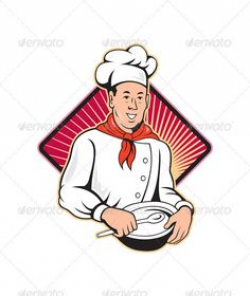 Cartoon Logo Mascot-Bread Baker Man | Cartoon Clipart & Vectors ...