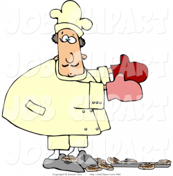 Job Clip Art of a Baker in Uniform Accidentally Dropping a Pan of ...