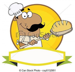 Vector - hispano, panadero, tenencia, Bread - stock de ilustracion ...