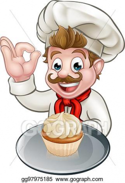 Vector Stock - Cartoon baker or pastry chef. Clipart Illustration ...