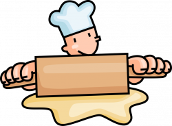 Retail Bakery Baker Rolls Dough - Vector Image