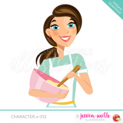 Instant Download Character Illustration, Long Pony Tail, Cooking ...