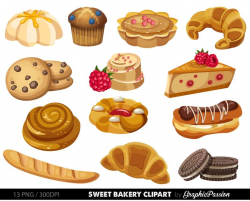 Bakery clipart Sweet Treat Bakery clip art Breakfast clipart Dessert Vector  graphic Desserts Clipart Cake Clip art