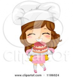 Free Cartoon Girl Chef | Cook- vector illustration | Illustration ...