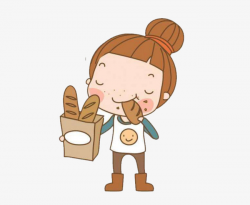 Eat Bread Girl, Bread, Ball Head, Eat Bread PNG Image and Clipart ...