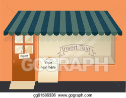 Vector Illustration - Shop with empty window template. EPS Clipart ...