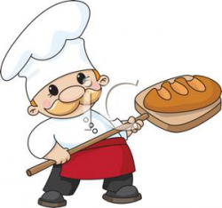 A Cute Bakery Chef with a Loaf of Bread on a Bakery Paddle - Royalty ...