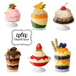 Dessert clipart - PinArt | Sale watercolor cake clipart, food ...