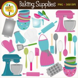 Kitchen Baking clip art set mixer utensils and bowl by Lovelytocu ...