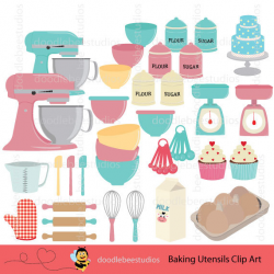 Baking Clipart, Baking Utensils Clip Art, Baking Equipment Clipart ...