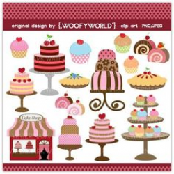 Cake clipart - cakes, bakery, cupcakes, birthday candles, pink ...