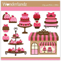 Cake Shops Treats Clipart Clipart Instant Pink Cakes Clip Art ...