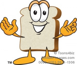 Cartoon Clipart Bread Slice With Arms Out