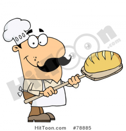 Baker Clipart #78885: Caucasian Cartoon Bread Baker Man by Hit Toon