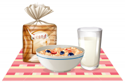 Breakfast set with bread and cereal illustration Royalty-Free Stock ...