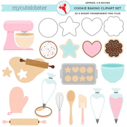 Cookie Baking Clipart Set - cookies clip art, iced cookies, baking ...