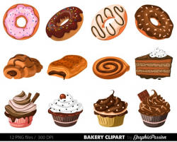 Bakery Clipart Cake Clip art Pie clip art Ginger house Dessert Vector  graphic Digital scrapbooking Card design invitations