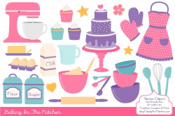 Baking In the Kitchen Clip Art ~ Illustrations ~ Creative Market