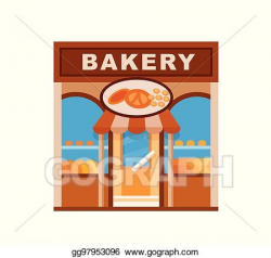 Vector Art - Bakery front view flat icon. EPS clipart ...